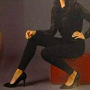 Woman's Floral Printed Stretchy Cotton Solid Jeggings